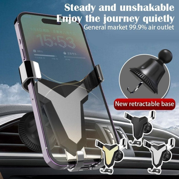 Gravity Navigation Car Air Outlet Triangular Mobile Phone Holder(Gray) - Car Holders by PMC Jewellery | Online Shopping South Africa | PMC Jewellery