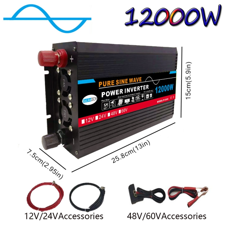 12000W (Actual 2000W) 12V to 220V High Power Car Sine Wave Inverter Power Converter - Pure Sine Wave by PMC Jewellery | Online Shopping South Africa | PMC Jewellery