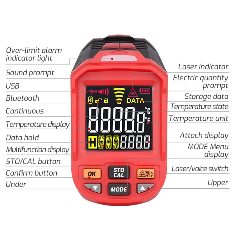 TASI TA603C -32-1680 degrees Celsius Color Screen Infrared Thermometer Industrial Electronic Thermometer - Thermostat & Thermometer by TASI | Online Shopping South Africa | PMC Jewellery | Buy Now Pay Later Mobicred