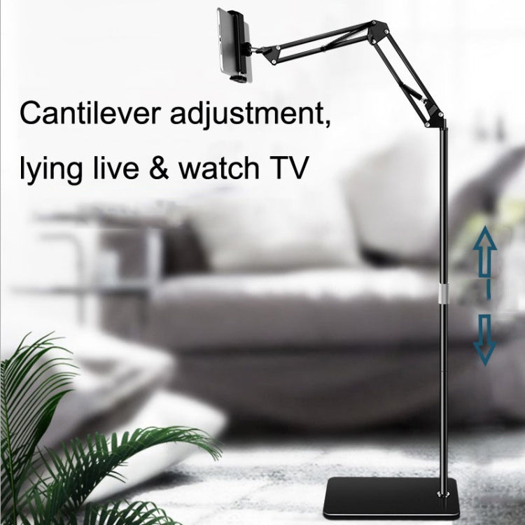 155cm Mobile Phone Tablet Live Broadcast Bedside Lifting Bracket Cantilever Floor Stand (Black) - Lazy Bracket by PMC TechLife | Online Shopping South Africa | PMC TechLife