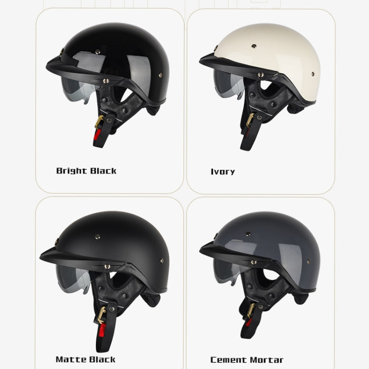 SOMAN Motorcycle Half Helmet Adjustable Helmet With Inner Mirror, Size: XXL(Cement Gray) - free shipping - PMC TechLife - Order now!
