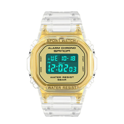 SANDA 2009 Multifunctional Sports Waterproof Calendar Watch(Gold) - Sport Watches by SANDA | Online Shopping South Africa | PMC Jewellery