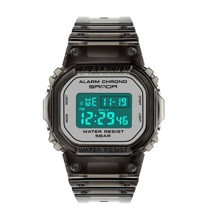 SANDA 2009 Multifunctional Sports Waterproof Calendar Watch(Black With White Noodles) - Sport Watches by SANDA | Online Shopping South Africa | PMC Jewellery