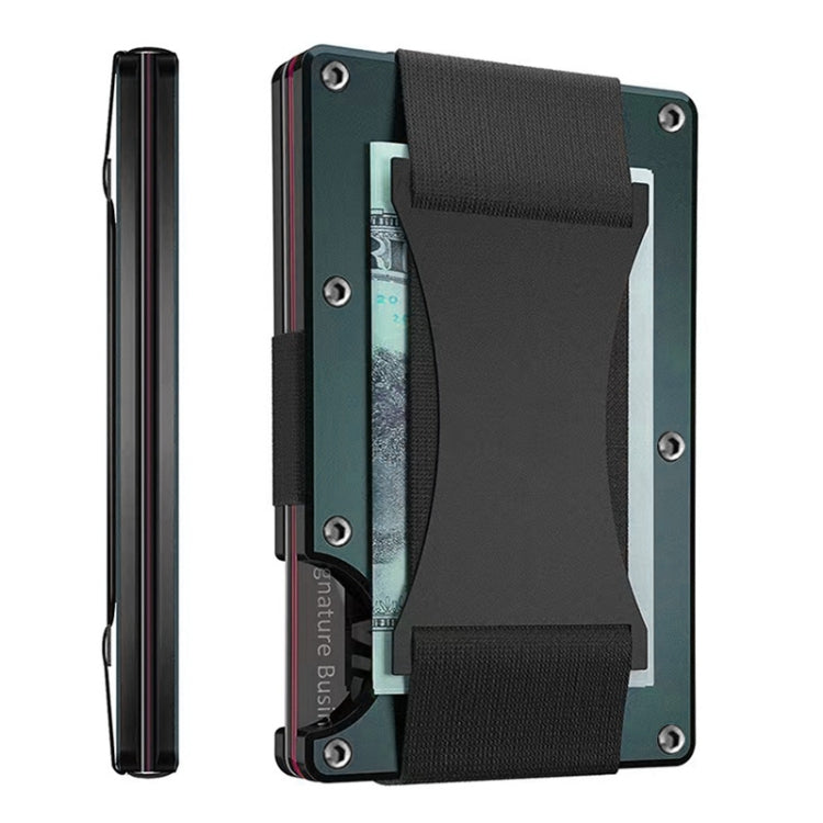 Credit Card Holder Wallets RFID Blocking Slim Metal Card Clip, Color: Dark Green - Antimagnetic RFID Package by PMC Jewellery | Online Shopping South Africa | PMC Jewellery | Buy Now Pay Later Mobicred