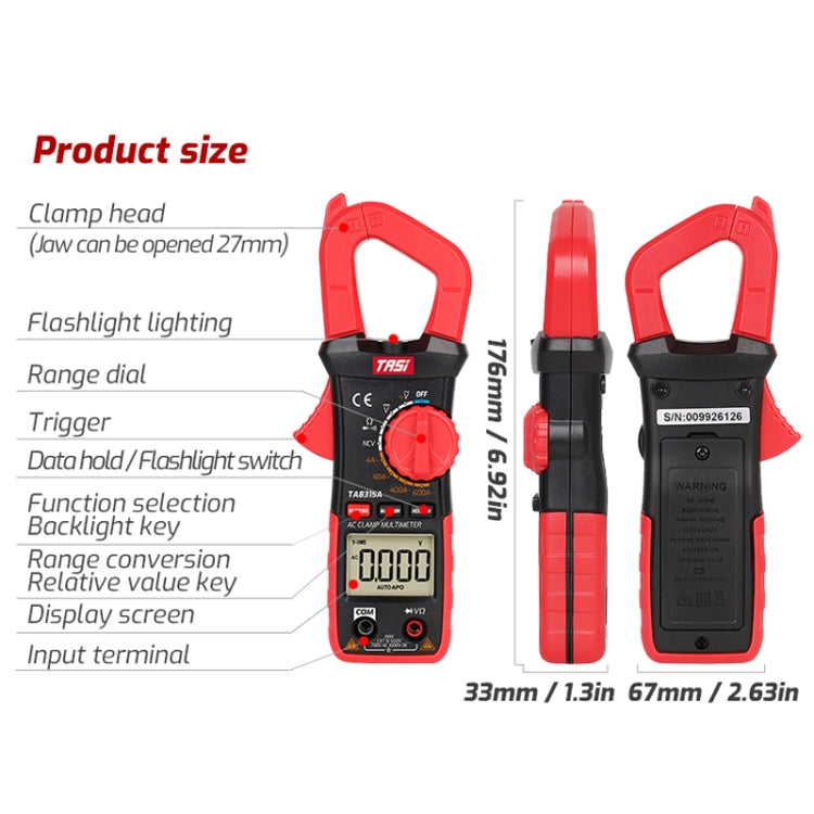 TASI TA8315B Clamp Type Multimeter High Precision Digital Ammeter - free shipping - PMC TechLife - Order now!