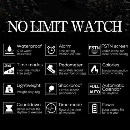 Calorie Pedometer Alarm Clock Waterproof Multifunctional Mountain Sports Shockproof Smartwatch(Black) - LED Digital Watches by PMC Jewellery | Online Shopping South Africa | PMC Jewellery