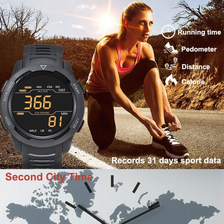 Calorie Pedometer Alarm Clock Waterproof Multifunctional Mountain Sports Shockproof Smartwatch(Gold) - LED Digital Watches by PMC Jewellery | Online Shopping South Africa | PMC Jewellery