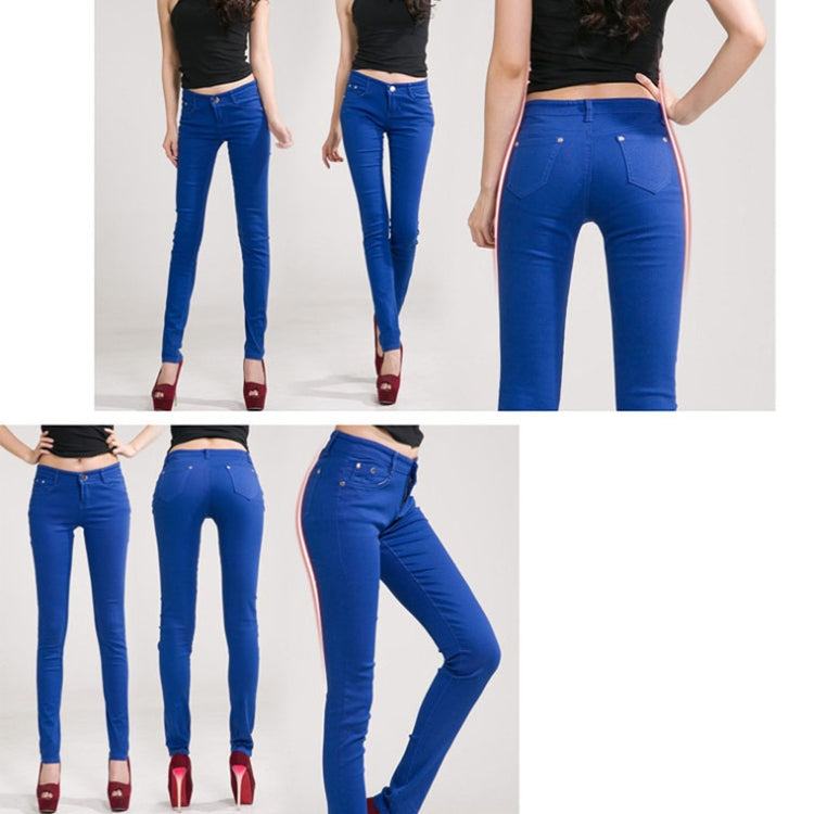 Mid-Waist Stretch Candy-Colored Tight Trousers Look-Sliming Jeans, Size: 26(Rose Red) - Tight Trousers by PMC Jewellery | Online Shopping South Africa | PMC Jewellery