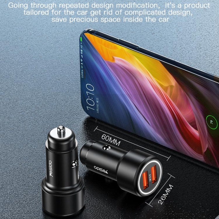 Yesido Y43 Dual USB Port Car Fast Charger Cigarette Lighter 36W Car Charger - Car Charger by Yesido | Online Shopping South Africa | PMC Jewellery