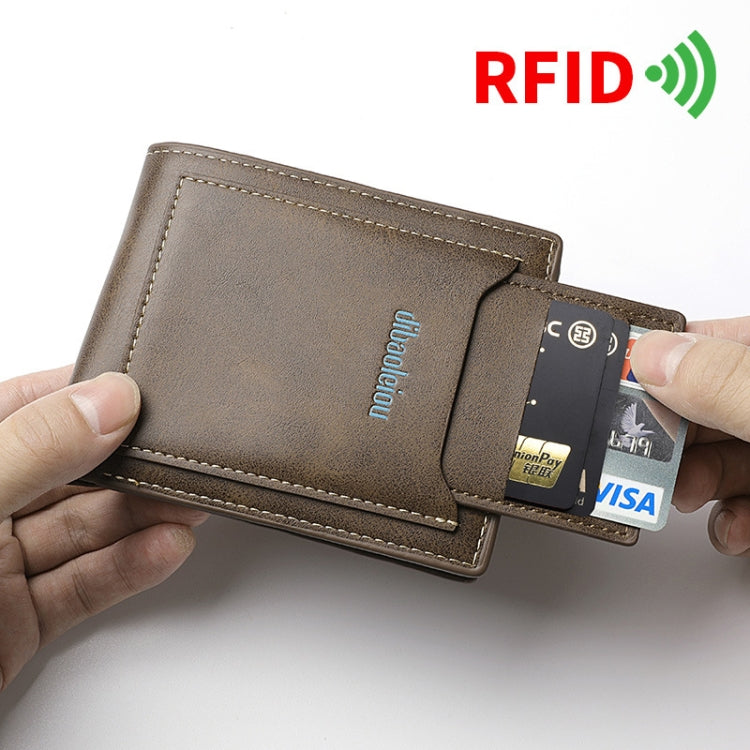 DEABOLAR RFID Anti-theft Men Wallet Retro Multifunctional Card Holder Coin Purse(Black) - Antimagnetic RFID Package by DEABOLAR | Online Shopping South Africa | PMC Jewellery | Buy Now Pay Later Mobicred