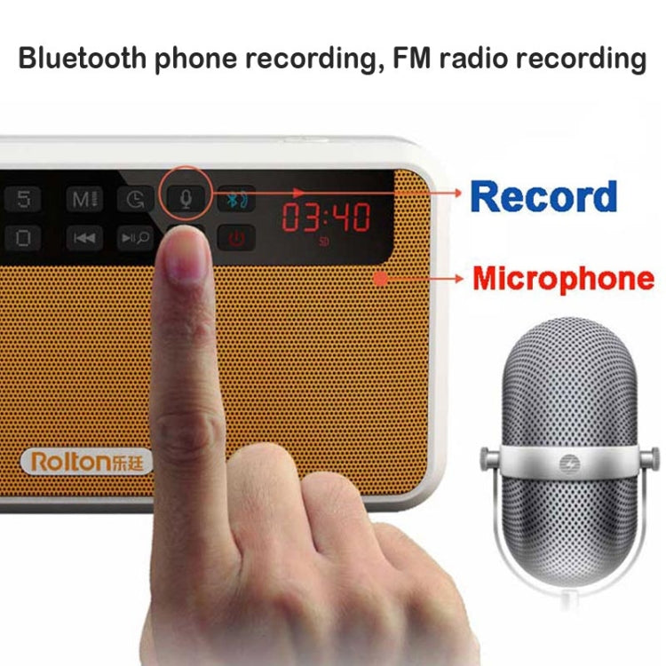 Rolton E500 Bluetooth Speaker 2.1-Channel Built-In Microphone Supports FM Radio(Green) - Mini Speaker by Rolton | Online Shopping South Africa | PMC Jewellery | Buy Now Pay Later Mobicred