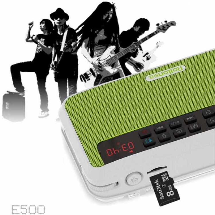 Rolton E500 Bluetooth Speaker 2.1-Channel Built-In Microphone Supports FM Radio(Green) - Mini Speaker by Rolton | Online Shopping South Africa | PMC Jewellery | Buy Now Pay Later Mobicred