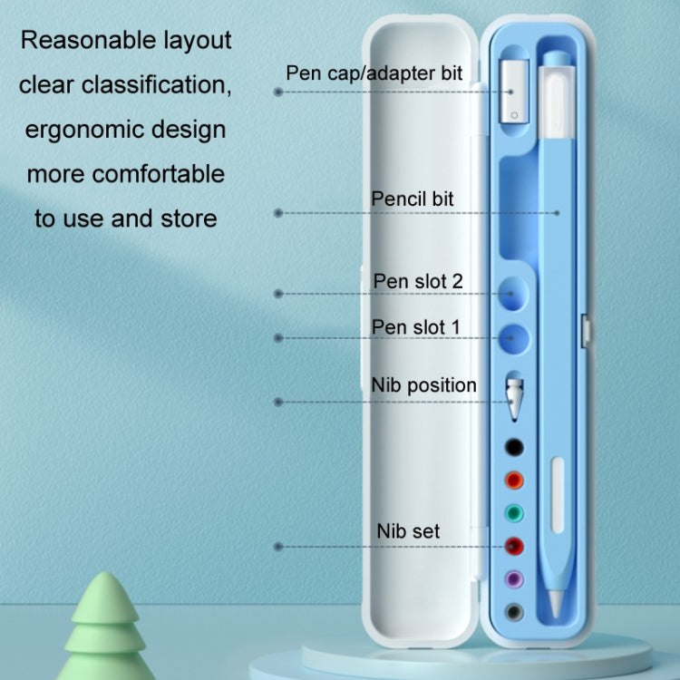 For Apple Pencil 1/2 Capacitance Pen Adapter Accessory Storage Box(Crescent White) - Pencil Accessories by PMC Jewellery | Online Shopping South Africa | PMC Jewellery