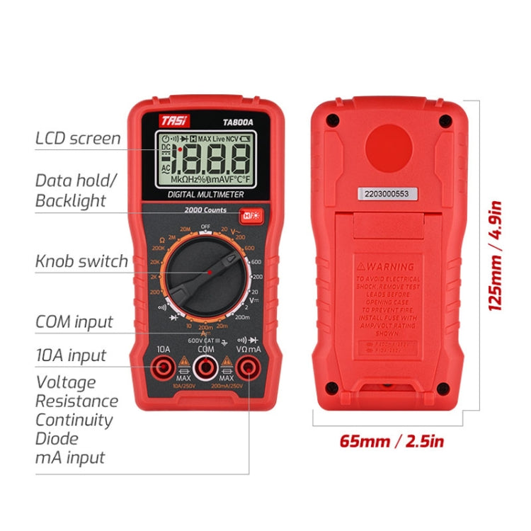TASI TA800A Universal Meter Digital High Precision Full-Automatic Meter - free shipping - PMC TechLife - Order now!