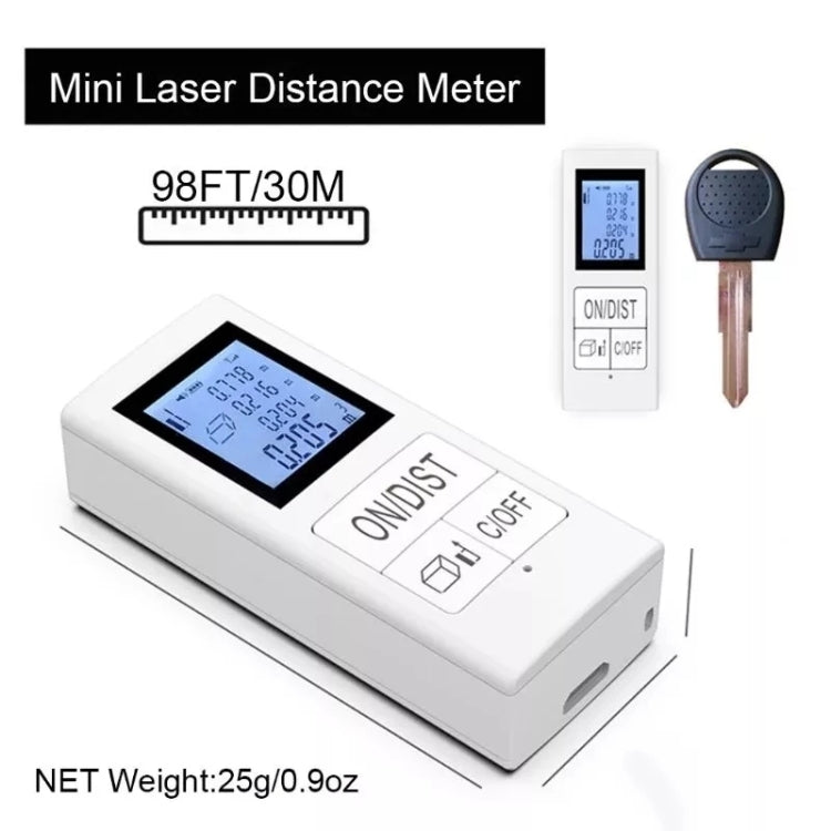 30m Mini Handheld Rechargeable Infrared Electronic Range Finder(White) - free shipping - PMC TechLife - Order now!
