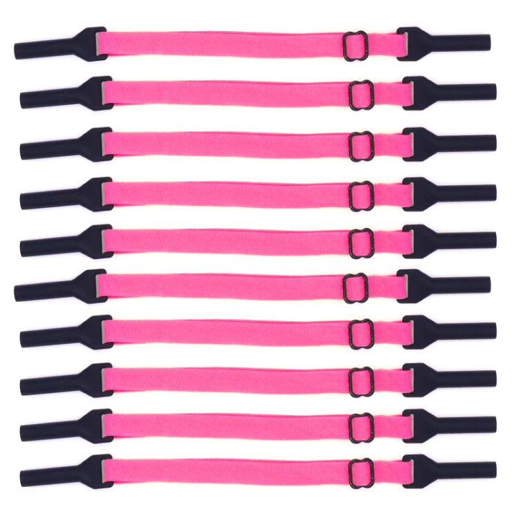 10pcs Short Style Glasses Non-Slip Rope Adjustable Elastic Sports Legs Anti-Drop Fixed Strap(Rose Red) - Glasses Accessories by PMC Jewellery | Online Shopping South Africa | PMC Jewellery