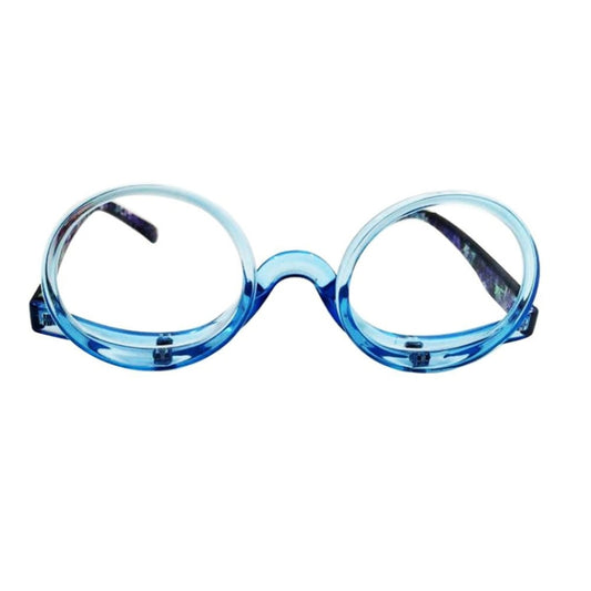 Makeup Magnifying Glass Presbyopic Glasses Flip Swivel Reading Glasses, Degree: +200(Blue Frame) - Presbyopic Glasses by PMC Jewellery | Online Shopping South Africa | PMC Jewellery