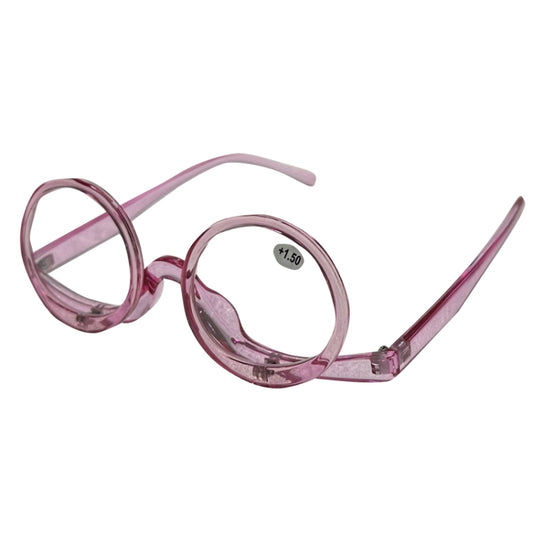 Makeup Magnifying Glass Presbyopic Glasses Flip Swivel Reading Glasses, Degree: +300(Violet Pink) - Presbyopic Glasses by PMC Jewellery | Online Shopping South Africa | PMC Jewellery