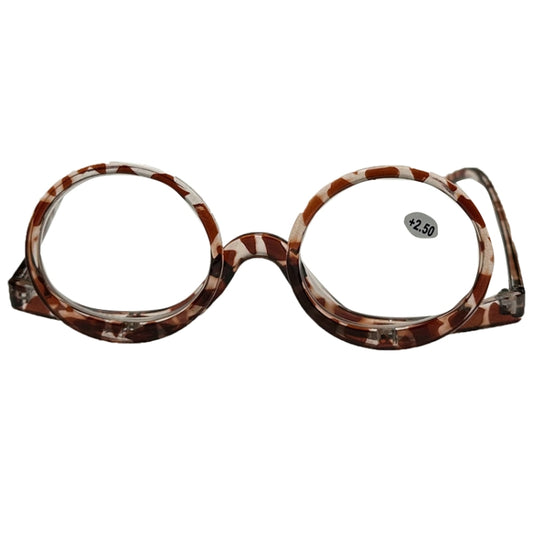 Makeup Magnifying Glass Presbyopic Glasses Flip Swivel Reading Glasses, Degree: +300(Tea Color) - Presbyopic Glasses by PMC Jewellery | Online Shopping South Africa | PMC Jewellery