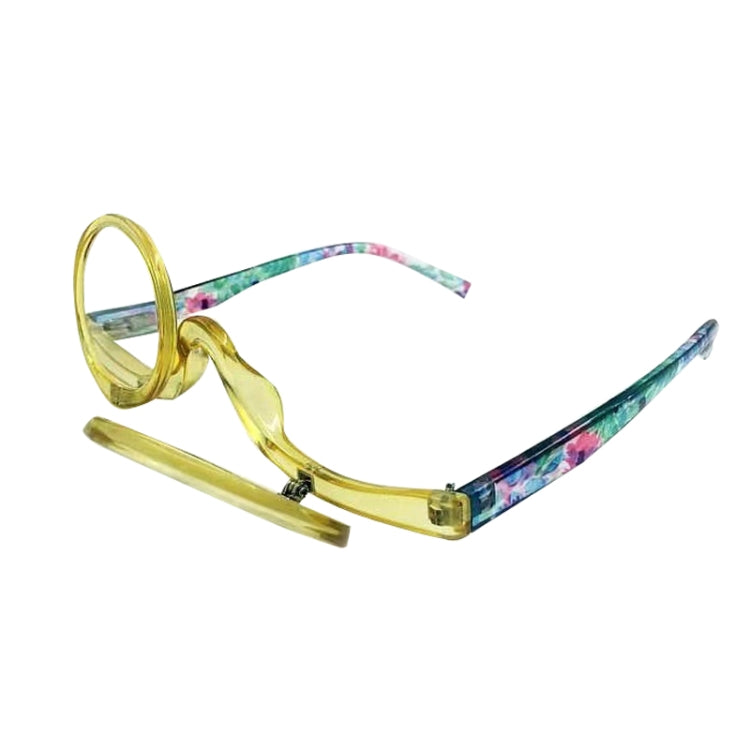 Makeup Magnifying Glass Presbyopic Glasses Flip Swivel Reading Glasses, Degree: +350(Yellow Frame) - Presbyopic Glasses by PMC Jewellery | Online Shopping South Africa | PMC Jewellery