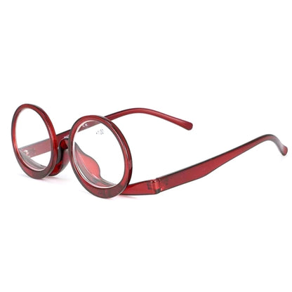 Makeup Magnifying Glass Presbyopic Glasses Flip Swivel Reading Glasses, Degree: +350(Wine Red) - Presbyopic Glasses by PMC Jewellery | Online Shopping South Africa | PMC Jewellery