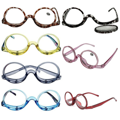 Makeup Magnifying Glass Presbyopic Glasses Flip Swivel Reading Glasses, Degree: +250(Yellow Frame) - Presbyopic Glasses by PMC Jewellery | Online Shopping South Africa | PMC Jewellery