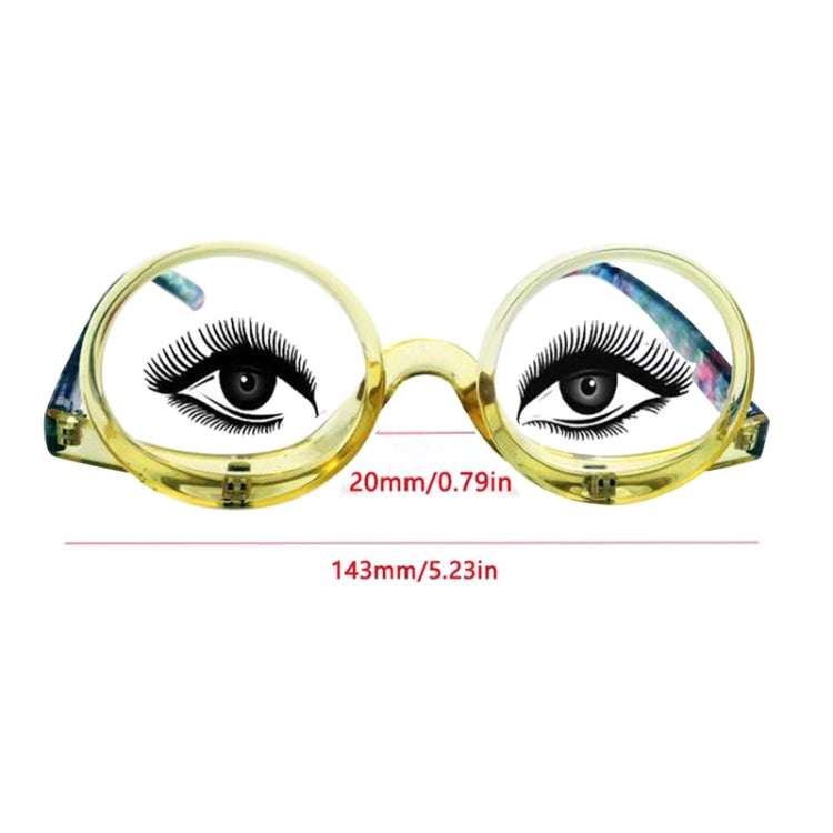 Makeup Magnifying Glass Presbyopic Glasses Flip Swivel Reading Glasses, Degree: +400(Yellow Frame) - Presbyopic Glasses by PMC Jewellery | Online Shopping South Africa | PMC Jewellery