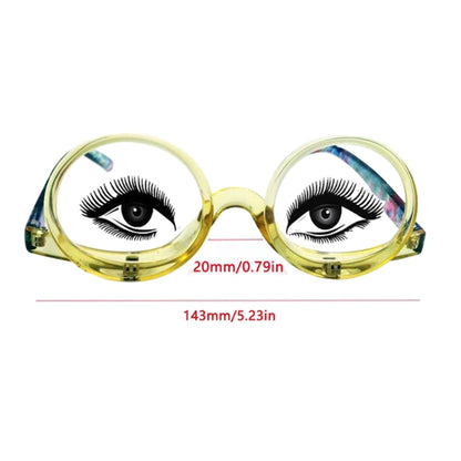 Makeup Magnifying Glass Presbyopic Glasses Flip Swivel Reading Glasses, Degree: +350(Yellow Frame) - Presbyopic Glasses by PMC Jewellery | Online Shopping South Africa | PMC Jewellery