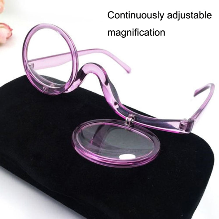 Makeup Magnifying Glass Presbyopic Glasses Flip Swivel Reading Glasses, Degree: +400(Tea Color) - Presbyopic Glasses by PMC Jewellery | Online Shopping South Africa | PMC Jewellery