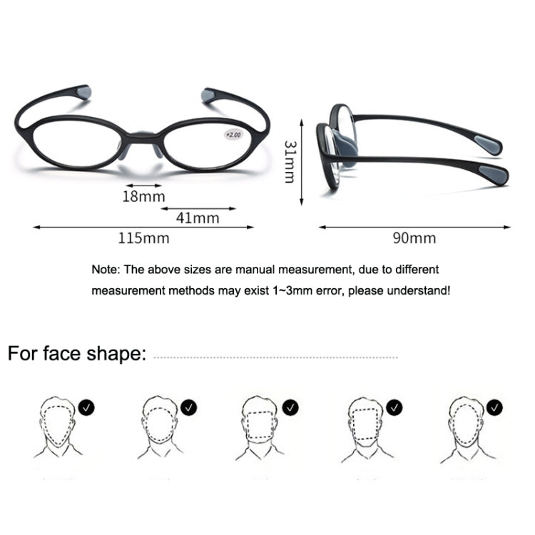 Portable Magnifying Glass Presbyopic Glasses Silicone Anti-Blue Light Reading Glasses, Degree: +350(Pink) - Presbyopic Glasses by PMC Jewellery | Online Shopping South Africa | PMC Jewellery