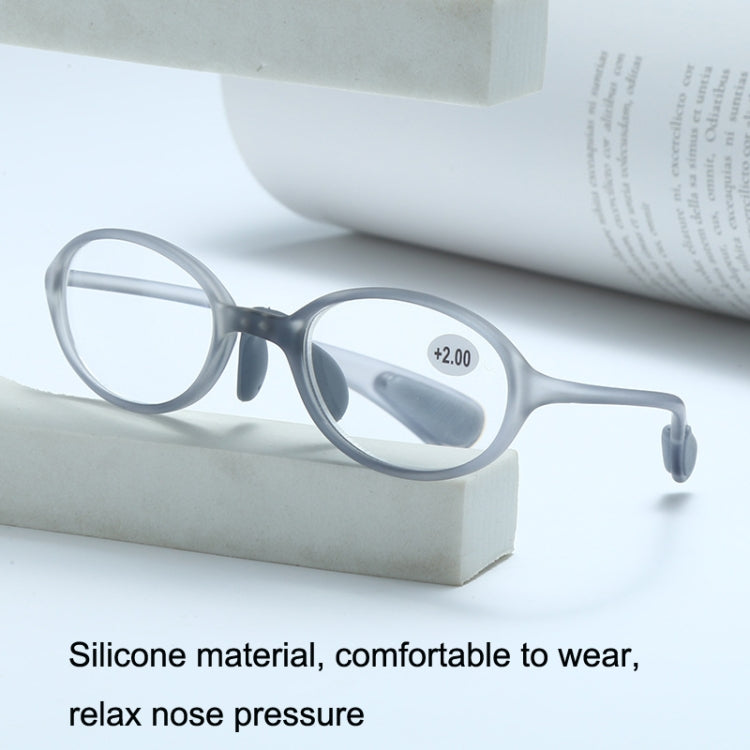 Portable Magnifying Glass Presbyopic Glasses Silicone Anti-Blue Light Reading Glasses, Degree: +300(Light Gray) - Presbyopic Glasses by PMC Jewellery | Online Shopping South Africa | PMC Jewellery