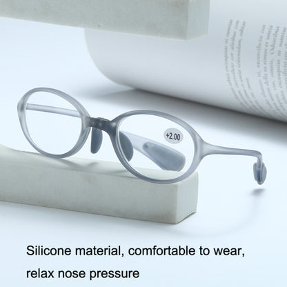 Portable Magnifying Glass Presbyopic Glasses Silicone Anti-Blue Light Reading Glasses, Degree: +300(Light Gray) - Presbyopic Glasses by PMC Jewellery | Online Shopping South Africa | PMC Jewellery