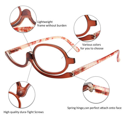 Makeup Presbyopic Glasses Monolithic Reading Glass Magnifying Glass, Degree: +200(Tea Color) - Presbyopic Glasses by PMC Jewellery | Online Shopping South Africa | PMC Jewellery