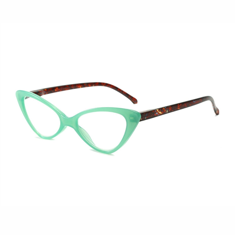 Street Stall Triangular Cat Eye Presbyopic Glasses, Degree: +100(Light Green) - Presbyopic Glasses by PMC Jewellery | Online Shopping South Africa | PMC Jewellery