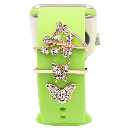 3pcs/Set Smart Watch Silicone Watch Band Decorative Ring Butterfly Buckle Watch Band Decorations(2) - Watch Accessories & Parts by PMC Jewellery | Online Shopping South Africa | PMC Jewellery