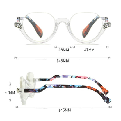 Diamond Studded Cat Eye Presbyopic Glasses Half-frame Fish-filament Glasses Unisex, Degree: +200(Gray Purple) - Presbyopic Glasses by PMC Jewellery | Online Shopping South Africa | PMC Jewellery