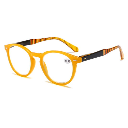 Retro Flexible Durable Portability HD Presbyopic Glasses +300(Yellow) - Presbyopic Glasses by PMC Jewellery | Online Shopping South Africa | PMC Jewellery