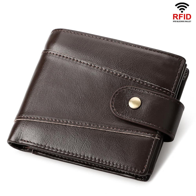 HUMERPAUL RFID Anti-magnetic Cox Purse Multi-card Card Bag Short Men Wallet(Brown) - Antimagnetic RFID Package by HUMERPAUL | Online Shopping South Africa | PMC TechLife | Buy Now Pay Later Mobicred