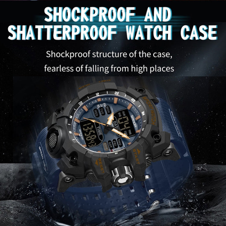 SANDA Green Light Alarm Clock Multifunctional Waterproof Shockproof Transparent Watch(White Blue) - Silicone Strap Watches by SANDA | Online Shopping South Africa | PMC Jewellery | Buy Now Pay Later Mobicred