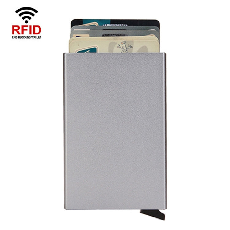 RFID Short Metal Card Case Credit Card Holder Wallet(Light Grey) - Antimagnetic RFID Package by PMC Jewellery | Online Shopping South Africa | PMC Jewellery | Buy Now Pay Later Mobicred