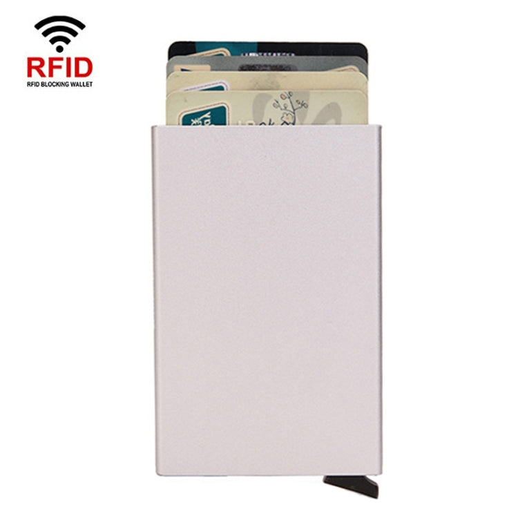 RFID Short Metal Card Case Credit Card Holder Wallet(Silver) - Antimagnetic RFID Package by PMC Jewellery | Online Shopping South Africa | PMC Jewellery | Buy Now Pay Later Mobicred