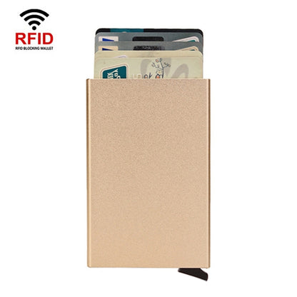 RFID Short Metal Card Case Credit Card Holder Wallet(Gold) - Antimagnetic RFID Package by PMC Jewellery | Online Shopping South Africa | PMC Jewellery | Buy Now Pay Later Mobicred