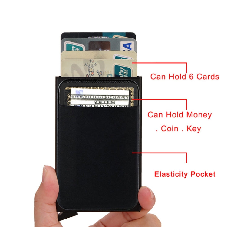 RFID Short Metal Card Case Credit Card Holder Wallet(Black) - Antimagnetic RFID Package by PMC Jewellery | Online Shopping South Africa | PMC Jewellery | Buy Now Pay Later Mobicred