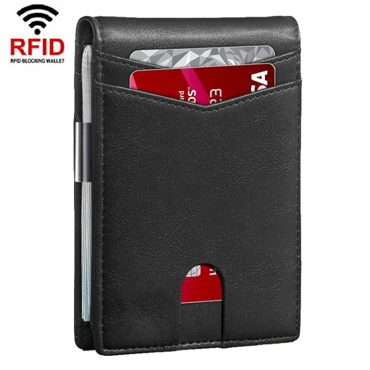 RFID Anti-Magnetic And Anti-Theft Leather Multi-Card Credit Card Wallet Coin Purse(Black) - Antimagnetic RFID Package by PMC Jewellery | Online Shopping South Africa | PMC Jewellery | Buy Now Pay Later Mobicred