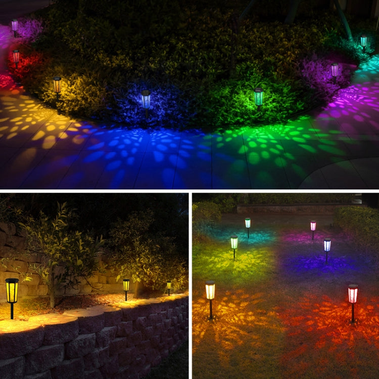 Hexagonal Hollow Solar Ground Lawn Lamp LED Outdoor Waterproof Decorative Garden Light(Warm Light + RGB) - Solar Lights by PMC Jewellery | Online Shopping South Africa | PMC Jewellery | Buy Now Pay Later Mobicred