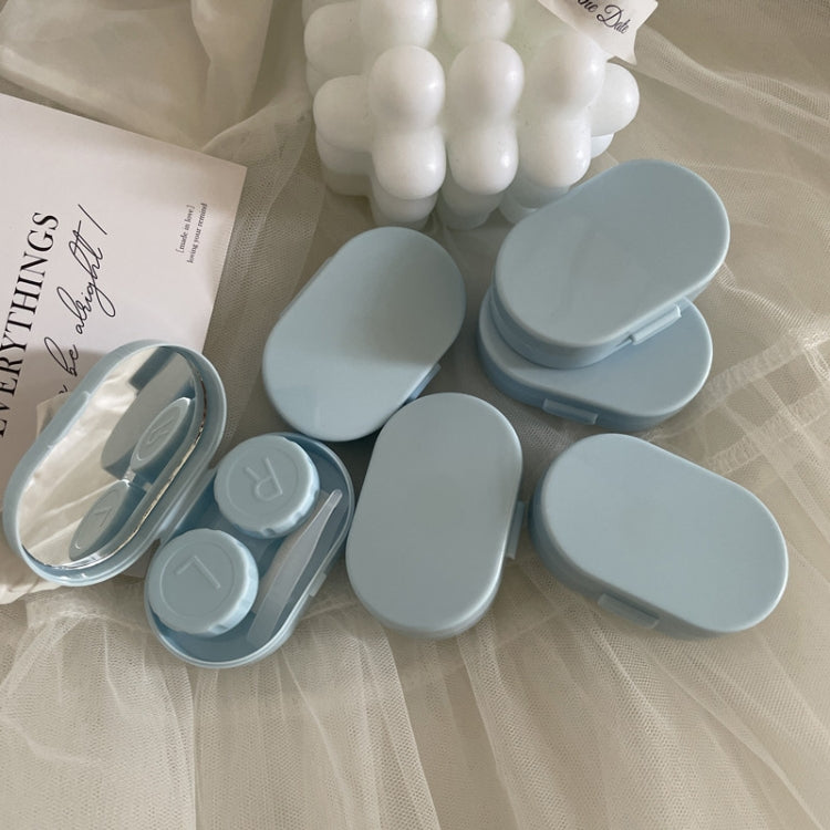 Cream Color Portable Contact Lens Case With Mirror, Color Random Delivery - Eyeglass Storages by PMC Jewellery | Online Shopping South Africa | PMC Jewellery