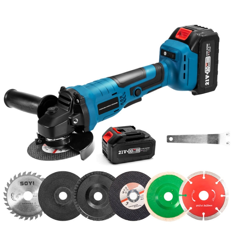 HILDA 21V Brushless Angle Grinder Lithium Cutting Machine, Model: 2 Battery +1 Charger EU Plug - Abrasive Tools & Accessories by HILDA | Online Shopping South Africa | PMC Jewellery | Buy Now Pay Later Mobicred