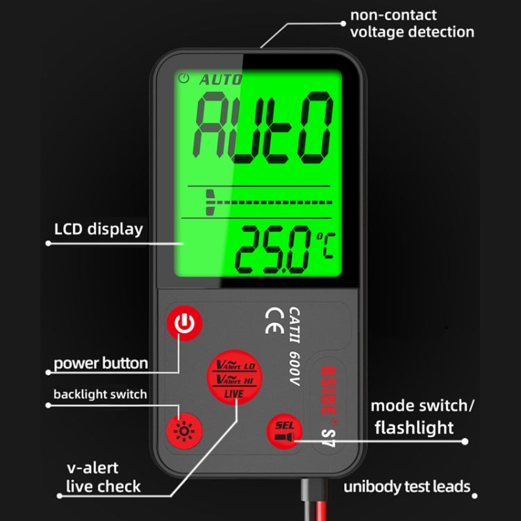 BSIDE ADMS7 Smart Thin Digital Multimeter Counts DC AC Voltmeter, Model: Charging Model With Tool Package - free shipping - PMC TechLife - Order now!