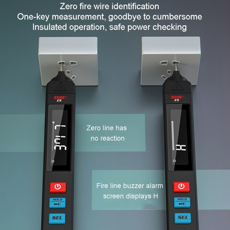 BSIDE Z5 Smart Pen Multimeter Backlight LCD 6000 Counts Auto Voltage Detector - Digital Multimeter by BSIDE | Online Shopping South Africa | PMC TechLife | Buy Now Pay Later Mobicred