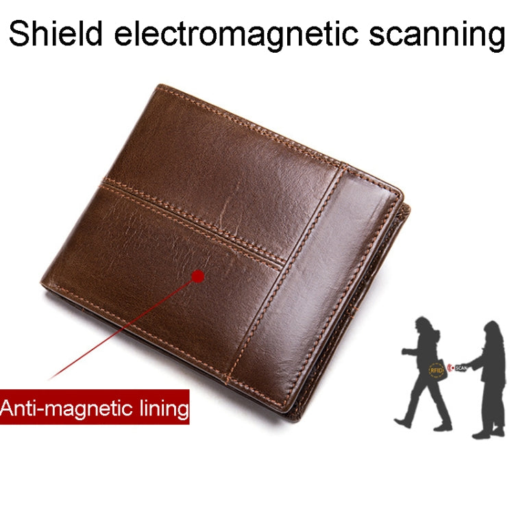 RFID Anti-Theft Short Mens Wallet Multi-Card Slot Cowhide Coin Purse(Black) - Antimagnetic RFID Package by PMC Jewellery | Online Shopping South Africa | PMC Jewellery | Buy Now Pay Later Mobicred